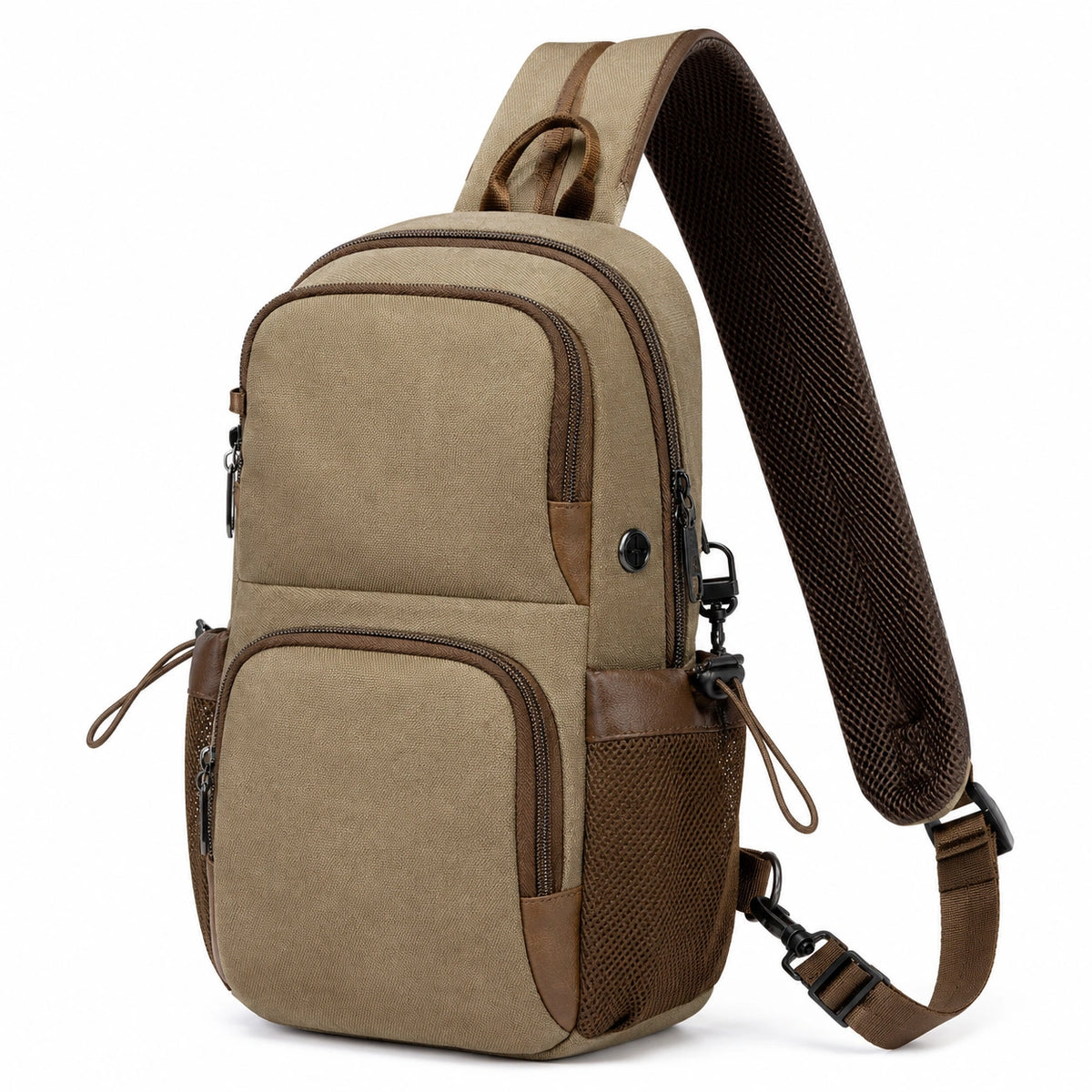 Mochila Bandolera Unisex Caqui 5L