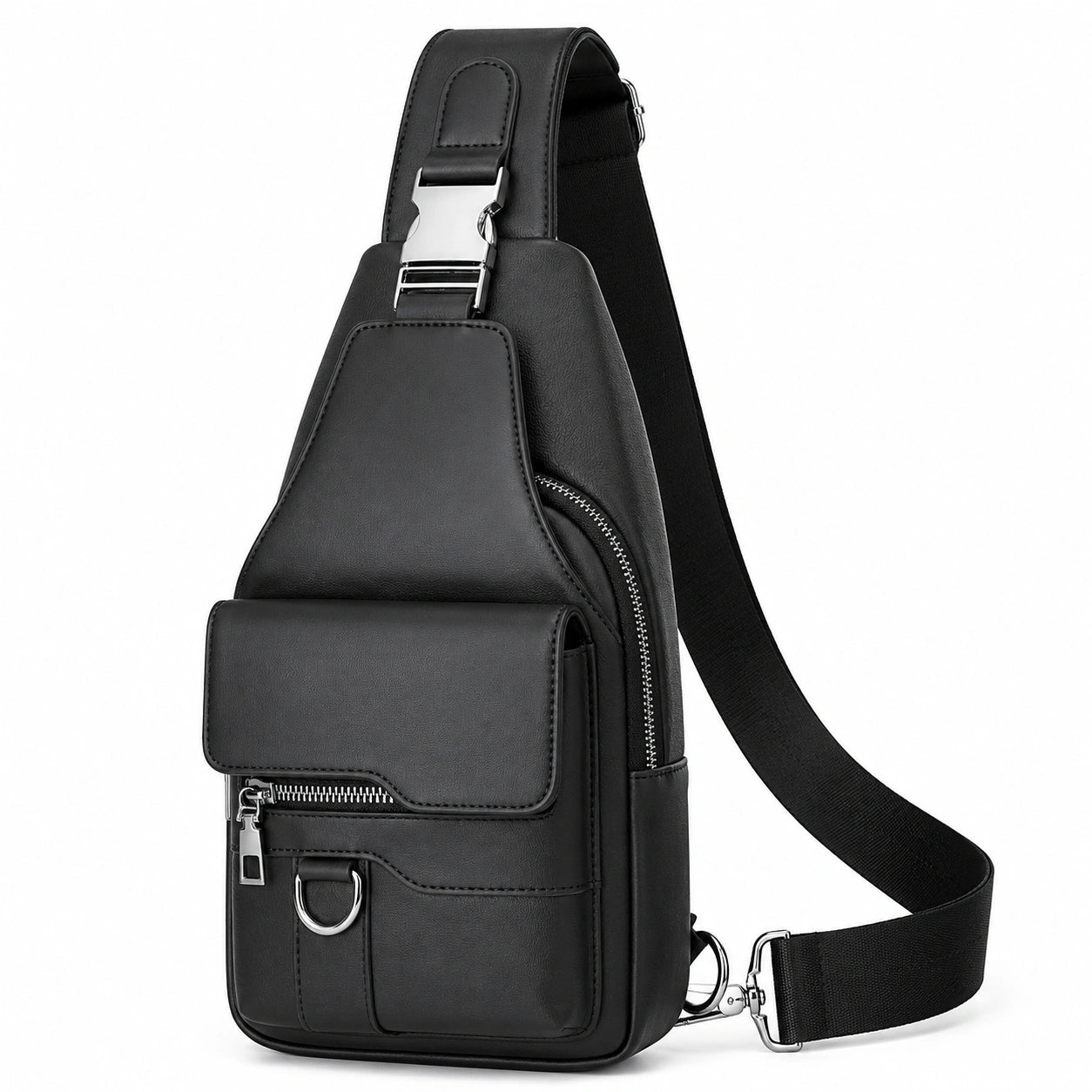 Bolso Bandolera para Hombre con Cremallera Negro