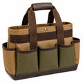 Bolsa organizadora de herramientas multiusos marrón y verde