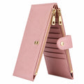 Cartera Rosa para Mujer con Cremallera y Botón