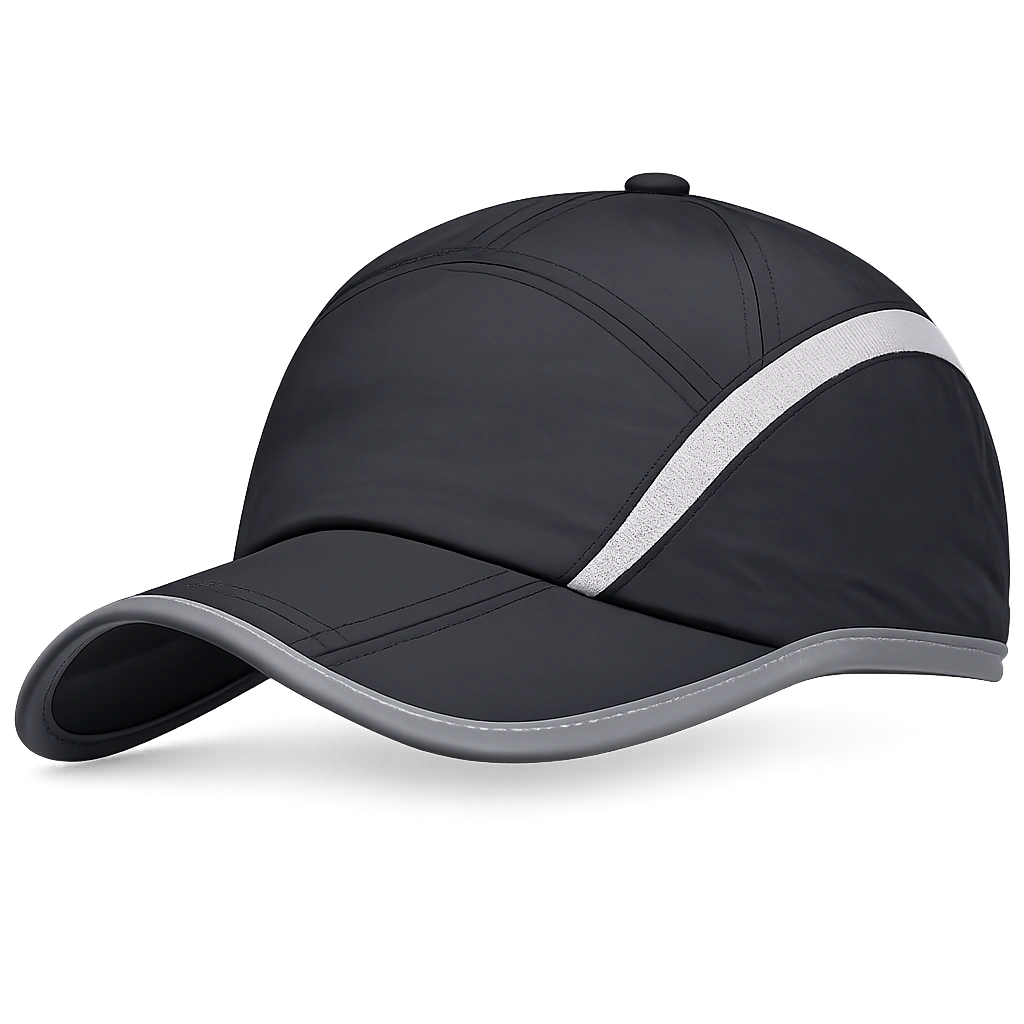 Gorra negra impermeable con visera reflectante