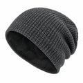 Gorro de Invierno Unisex de Punto Grueso con Forro Suave Gris Oscuro