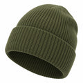 Gorro de punto grueso unisex verde oliva