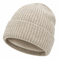 Gorro de Punto Beige con Forro Térmico