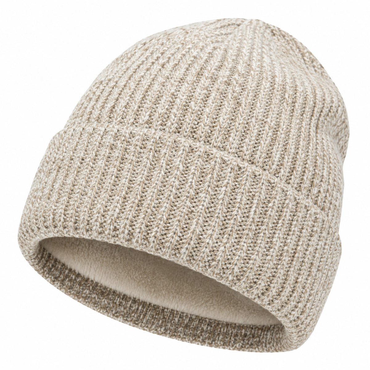 Gorro de Punto Beige con Forro Térmico