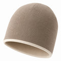 Gorro de Punto Reversible Unisex Beige y Crema