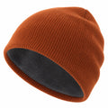 Gorro de Punto Naranja con Forro Polar Térmico