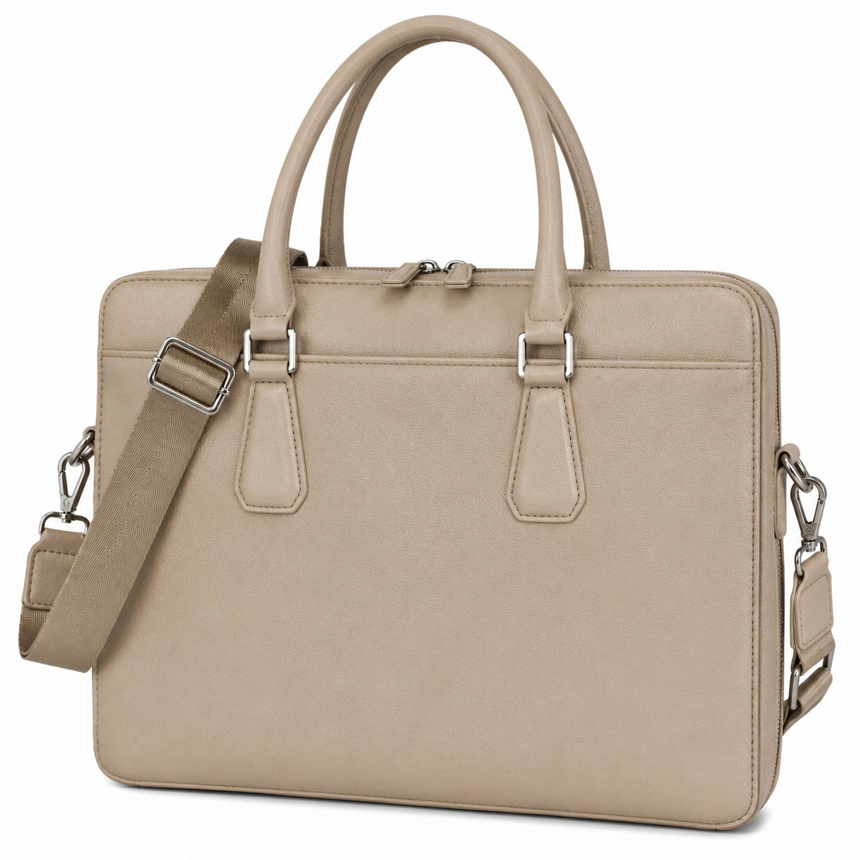 Maletín Beige con Correa Desmontable para Portátil de 15 Pulgadas