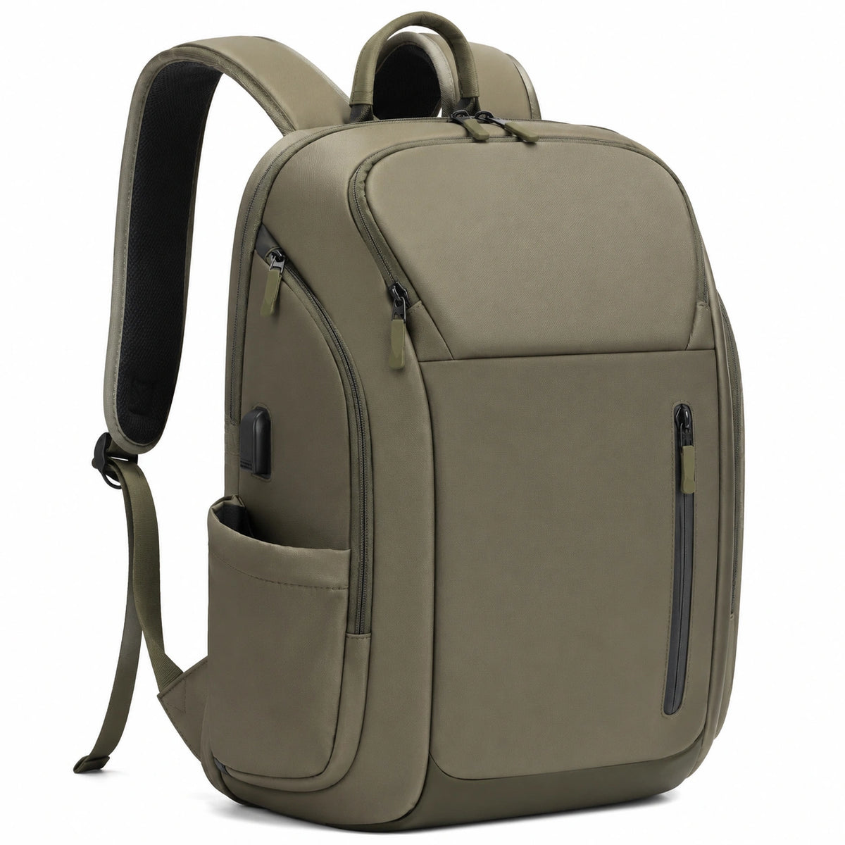 Mochila Verde Antirrobo con Puerto USB para Portátil