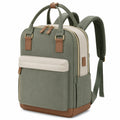 Mochila casual moderna verde oliva y beige