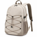 Mochila beige de gran capacidad 30L con diseño ergonómico