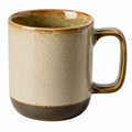 Taza de cerámica esmaltada beige y marrón 350ml