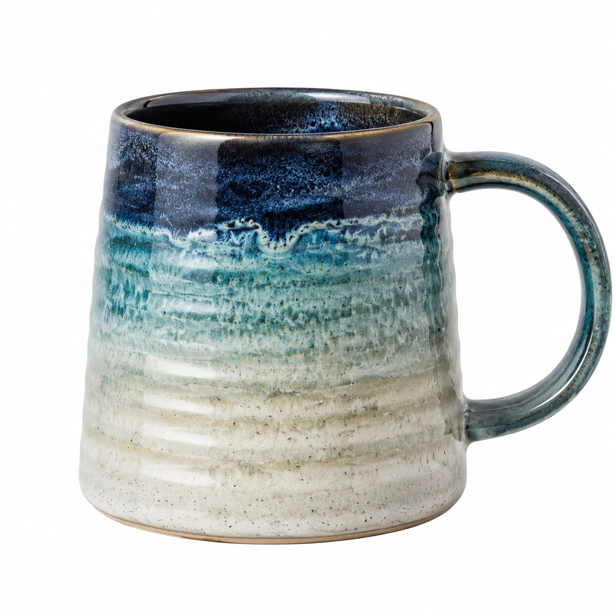Taza de Cerámica Esmaltada Azul/Verde/Beige 300 ml
