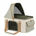 Transportín Plegable para Mascotas con Ventilación Beige/Verde