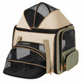 Mochila Transportadora para Mascotas con Ventilación y Visibilidad Beige/Verde